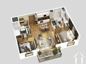 Nice 2 bedroom flat on the top floor of a new residence chamonix-mont-blanc Ref # C4915 - B401 